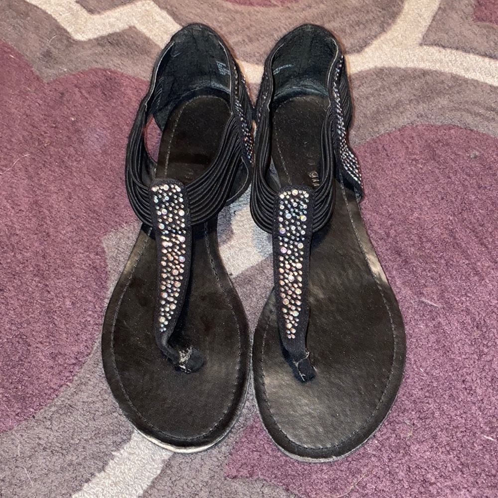 Madden Girl Black Rhinestone Sandalls